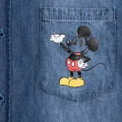 Mickey Mouse And Pluto Woven Chambray Shirt For Adults -OUTLET HALLOWEEN SHOP 2403052050009M 4