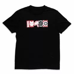 Marvel Icon Crew Neck Black T-Shirt For Adults