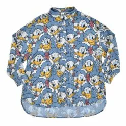 Donald & Daisy Duck Long Sleeve Denim Shirt For Adults
