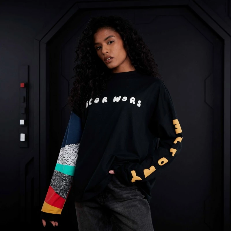 Star Wars Meets The '90s Long Sleeve Top For Adults 3 Star Wars Meets The '90s Long Sleeve Top For Adults - Image 3